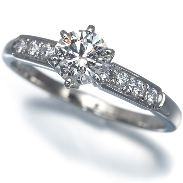 Mikimoto Ring Diamond 0.54Ct/ 0.08Ct Solitaire Us6 950 Platinum: Mikimoto Ring Diamond 0.54Ct/ 0.08Ct Solitaire Us6 950 Platinum A stunning 0.54 carat diamond solitaire ring in platinum, crafted by renowned Japanese jeweler Mikimoto. This exquisite piece boasts a n
