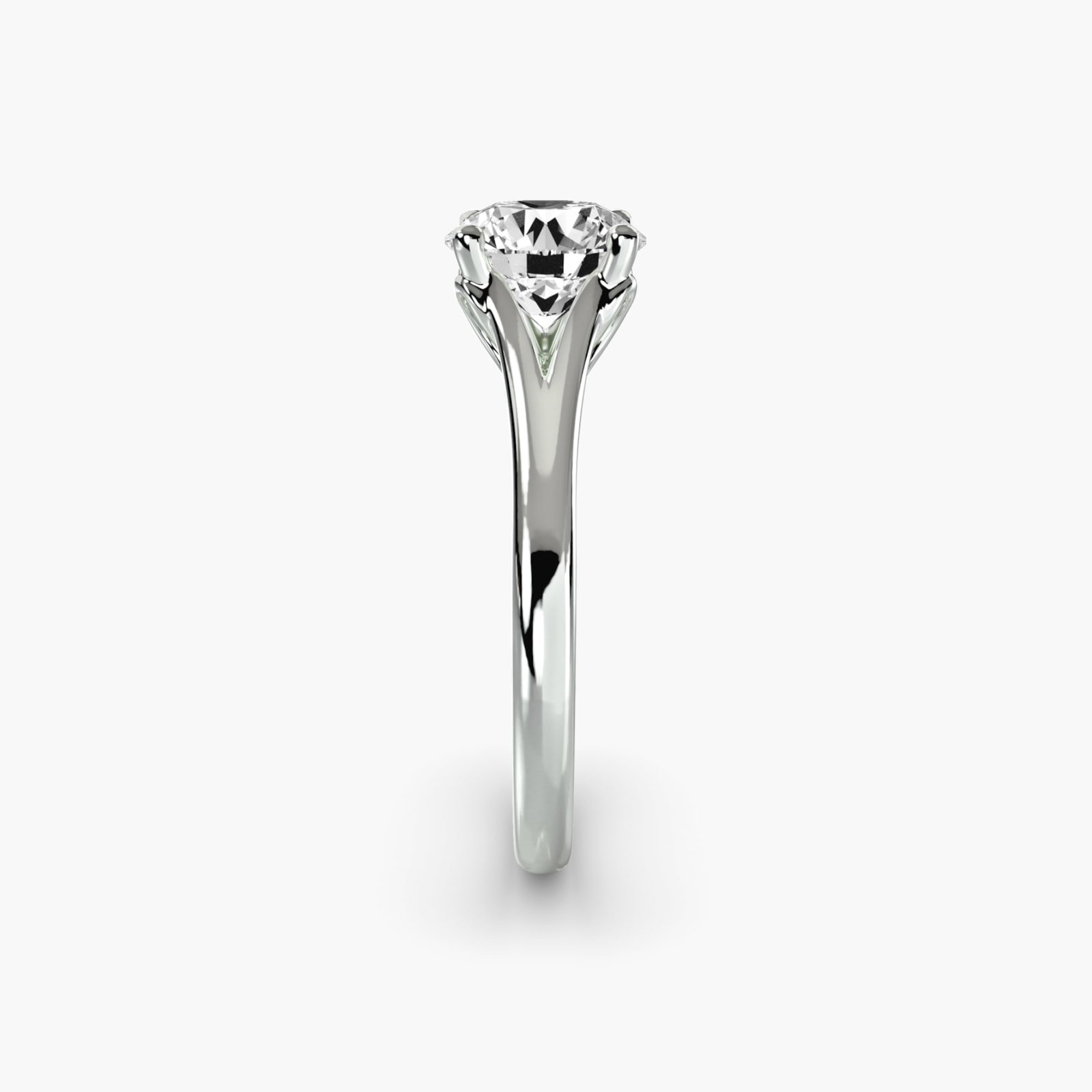 Solitaire Round 14Kt White Gold Ring Setting - 3