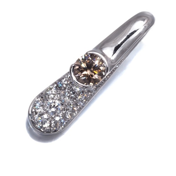Kashikey Pendant Brown &Cleardiamond 0.30Ct/ 0.50Ct Paved 900 Platinum (1 of 5)