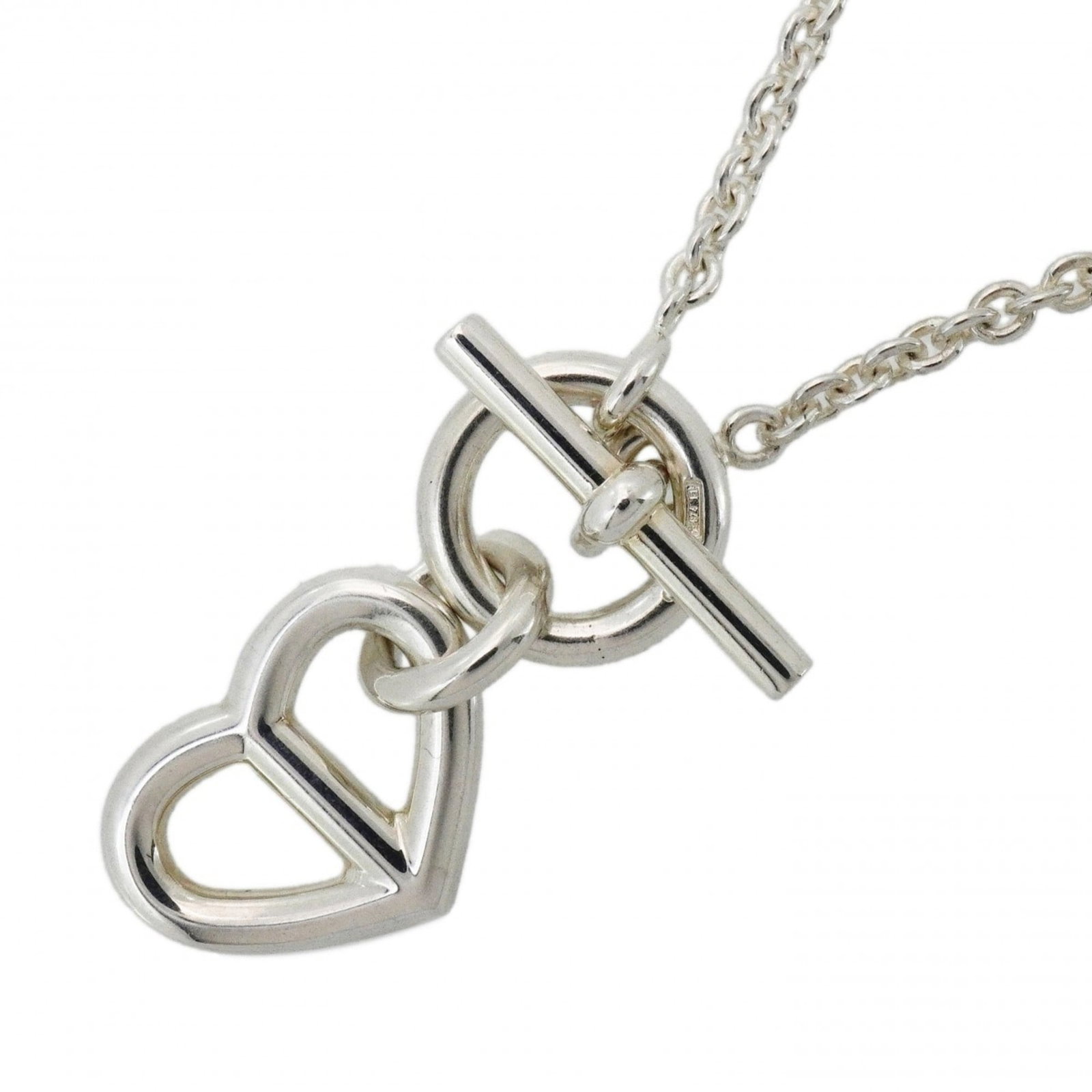 Hermes Chaine d'Ancre Amulet Heart Necklace, Sterling Silver 925, Women's (1 of 8)