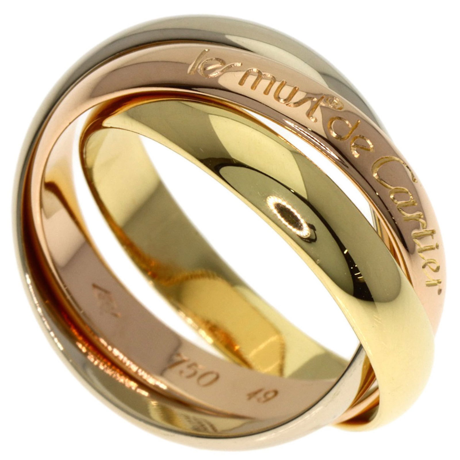 Cartier Band Ring Pink Gold (18K), White Gold (18K), Yellow Gold (18K): Cartier Band Ring Pink Gold (18K), White Gold (18K), Yellow Gold (18K) A Cartier band ring in 18K pink gold, white gold, and yellow gold adds a touch of elegance to any outfit. This pre-owned piece bo