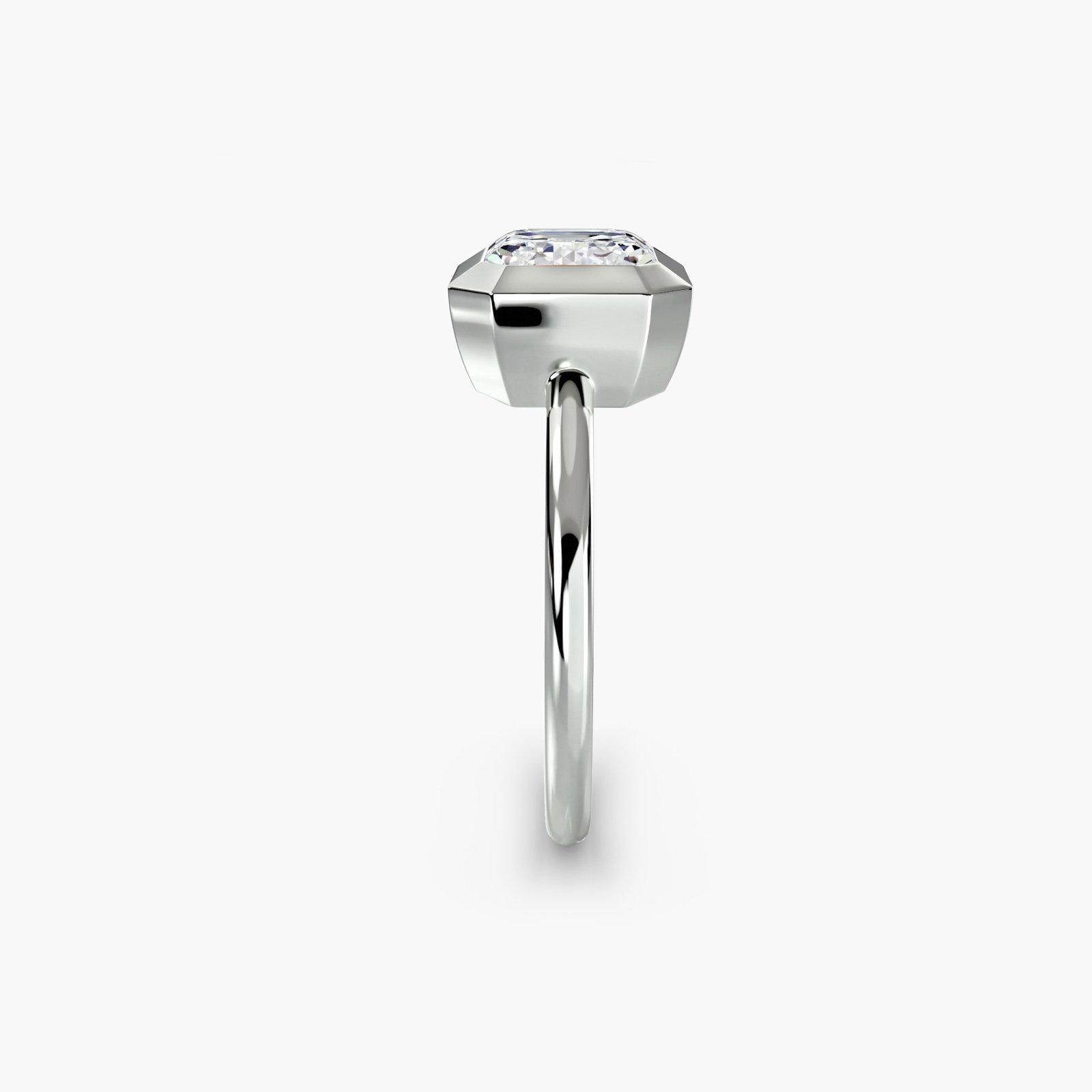 Solitaire Asscher 950 Platinum Ring Setting - 3