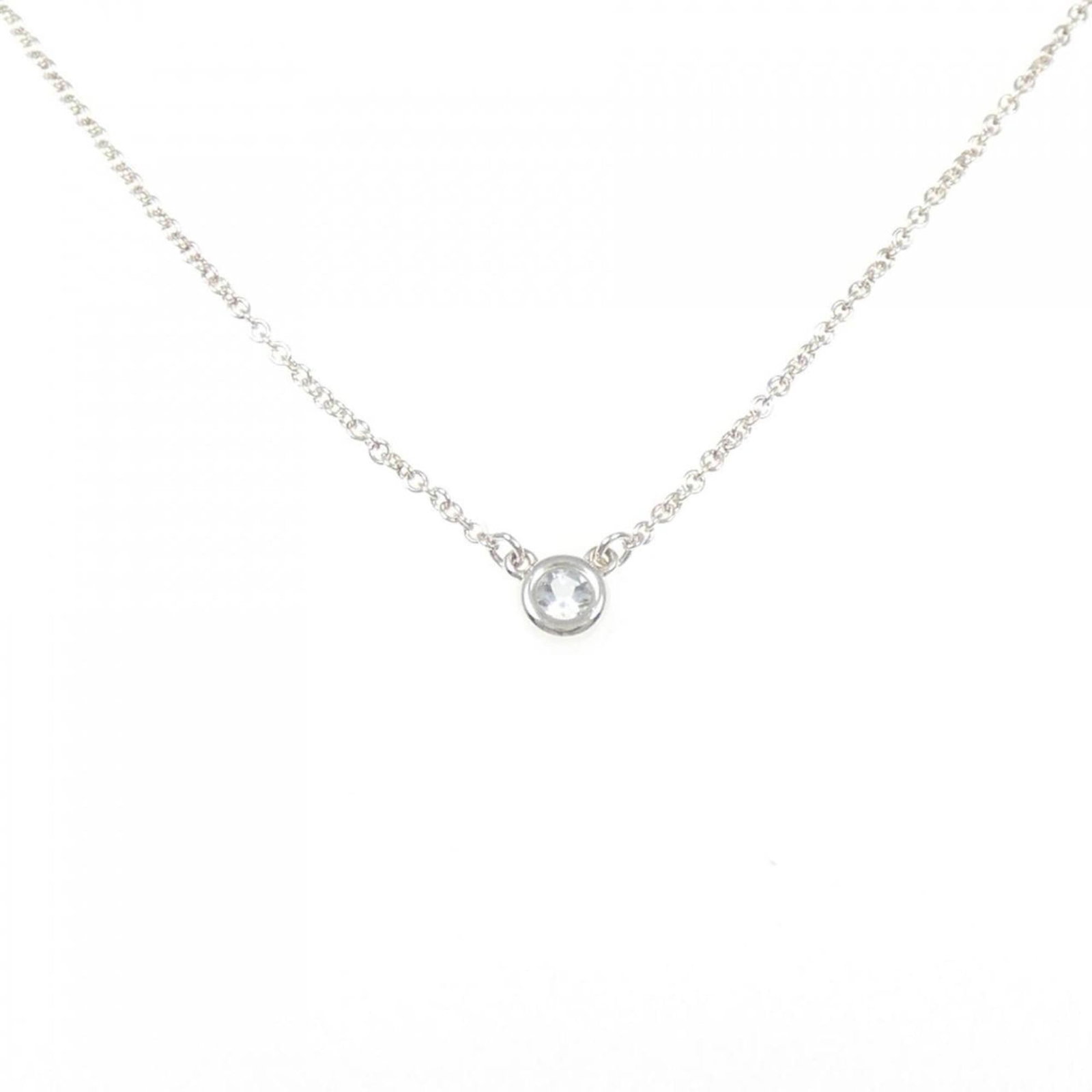 Tiffany by the yard necklace: Tiffany by the yard necklace A beautiful Tiffany by the yard aquamarine necklace in sterling silver, featuring a 4.5mm pendant with a 41cm chain circumference. This necklace showcases a lovely