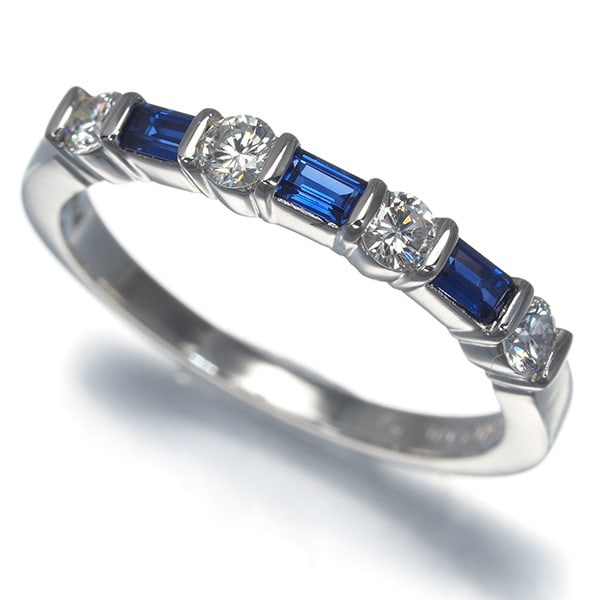 Tiffany & Co. Platinum 950 Diamond Sapphire Ring (1 of 5)