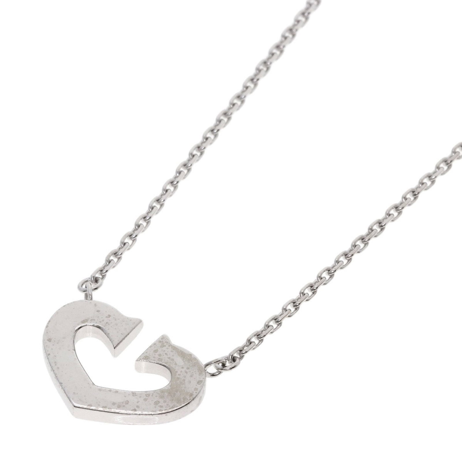 White Gold Women's Heart Necklace by Cartier: White Gold Women's Heart Necklace by Cartier A stunning white gold heart necklace from Cartier, featuring 18K white gold construction and a sleek design. The necklace measures 40cm in circumference