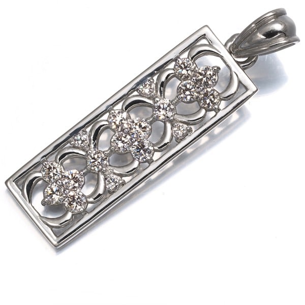 Brown Diamond 0.50Ct Openwork Pendant 900 Platinum (1 of 4)