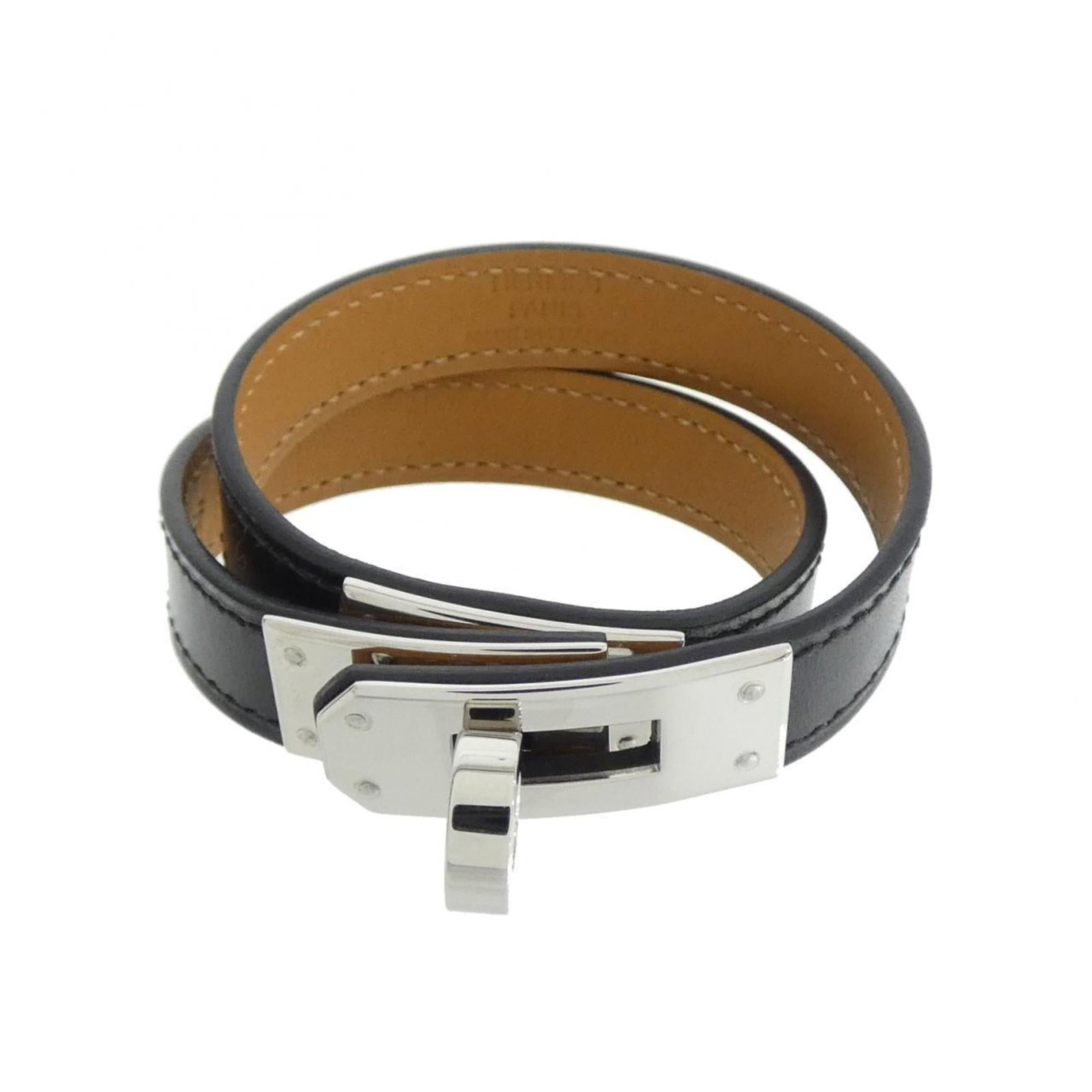 Hermes Box Calf Leather Charm Bracelet: Hermes Box Calf Leather Charm Bracelet A sleek and sophisticated accessory, this Hermes Box Calf Leather Charm Bracelet boasts a classic design with a timeless appeal. Made from high-quality box calf 