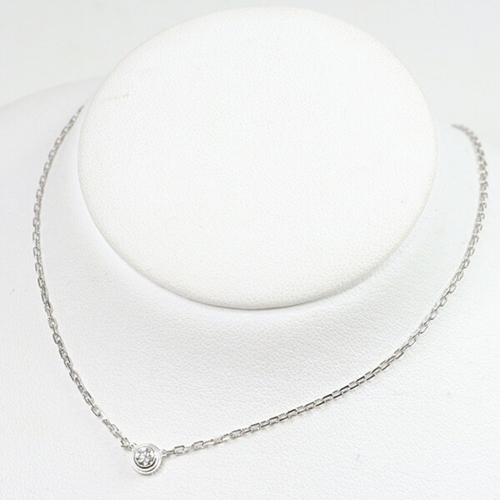 Cartier Damour (Diamants Lgers) Necklace, Small Model SM, 18KWG White Gold, Refinished.: Cartier Damour (Diamants Lgers) Necklace, Small Model SM, 18KWG White Gold, Refinished. A Cartier Damour (Diamants Lgers) Necklace in 18K white gold, featuring a small model with a pendant size of