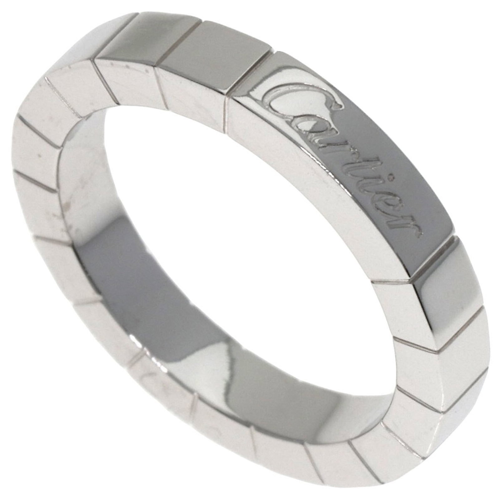 Cartier ring band: Cartier ring band A beautiful 18K white gold Cartier ring band, featuring a sleek and slender design with a subtle width of 3mm. This pre-owned piece boasts a rich history, with some minor signs of