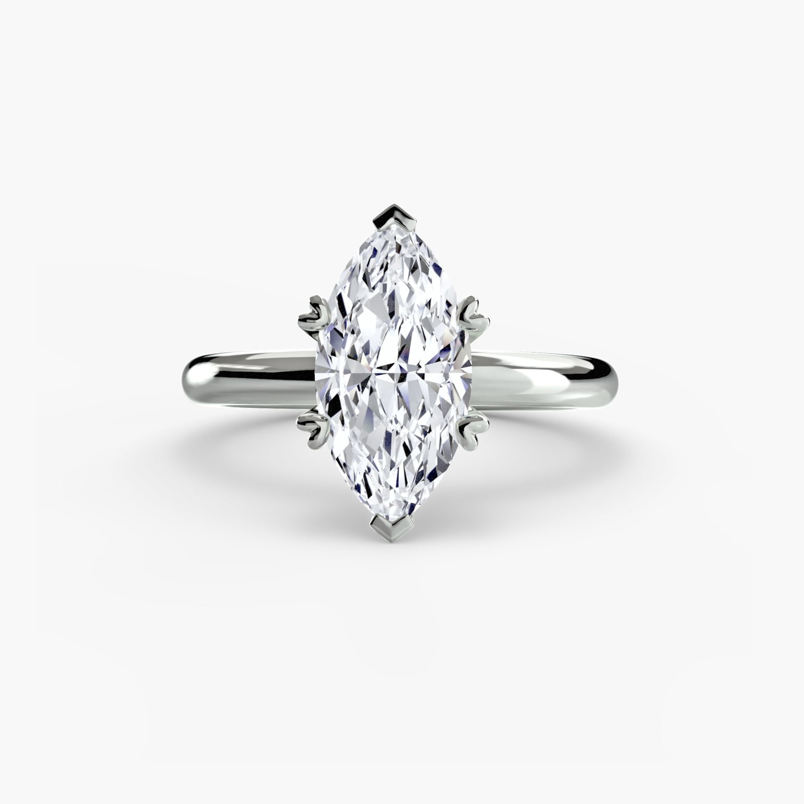 Solitaire Marquise 950 Platinum Ring Setting - 2