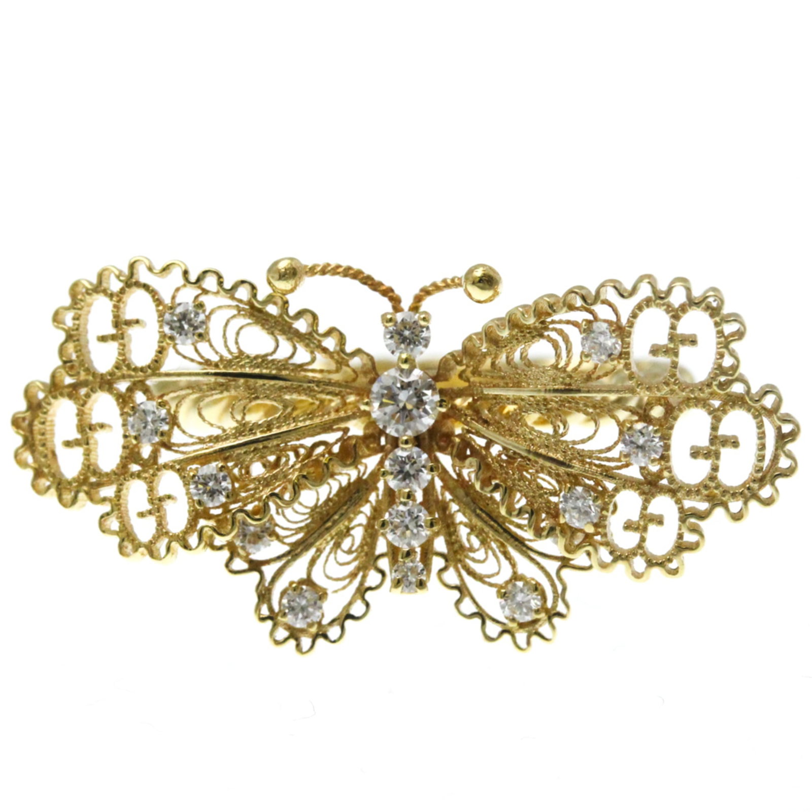 Gucci is a yellow gold band ring.: Gucci is a yellow gold band ring. A stylish 18K yellow gold band ring from Gucci, featuring a diamond stone set in a sleek and modern design. With its 15.00mm x 28.30mm diamond and 0.59'' x 1.11''