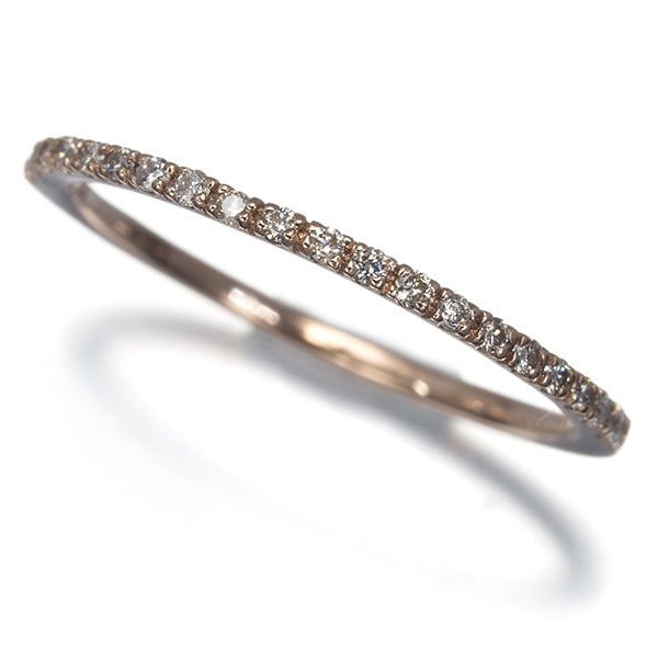 Diamond 0.10Ct Half Eternity Ring 10K 416 Rose Gold (1 of 4)