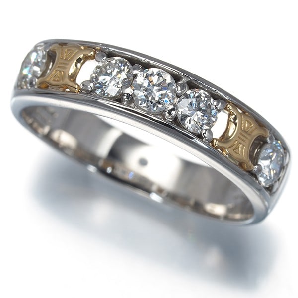 Celine Ring Diamond 0.53Ct Macadam Us5.75-6 18K Yg/ Pt 900 (1 of 5)