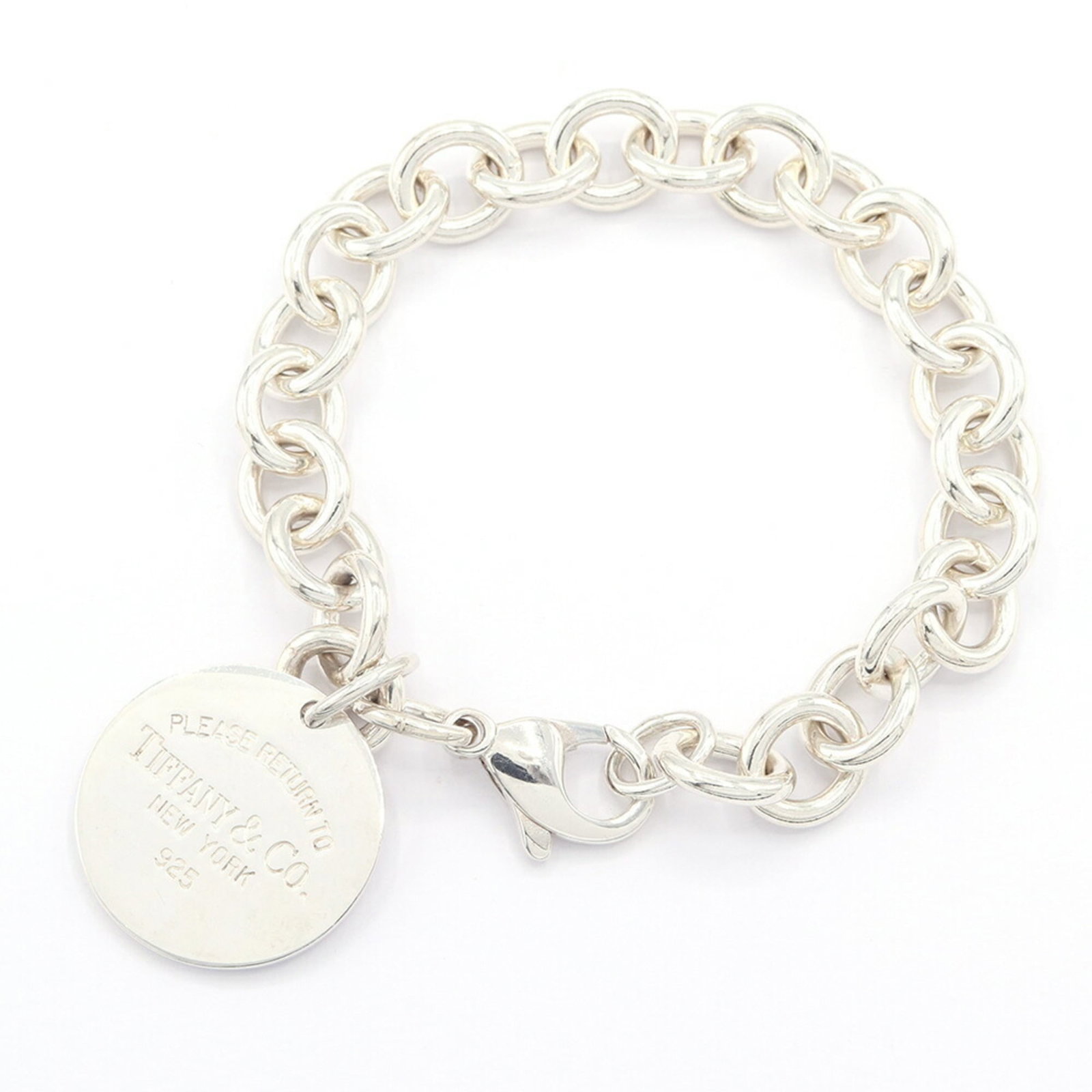 Sterling silver Tiffany charm bracelet.: Sterling silver Tiffany charm bracelet. A beautiful sterling silver Tiffany charm bracelet, crafted with 925 quality, stands out with its elegant design and intricate details. Measuring 16.5cm in