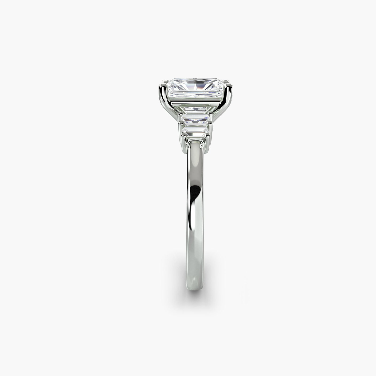 Solitaire Radiant 950 Platinum Ring Setting - 3
