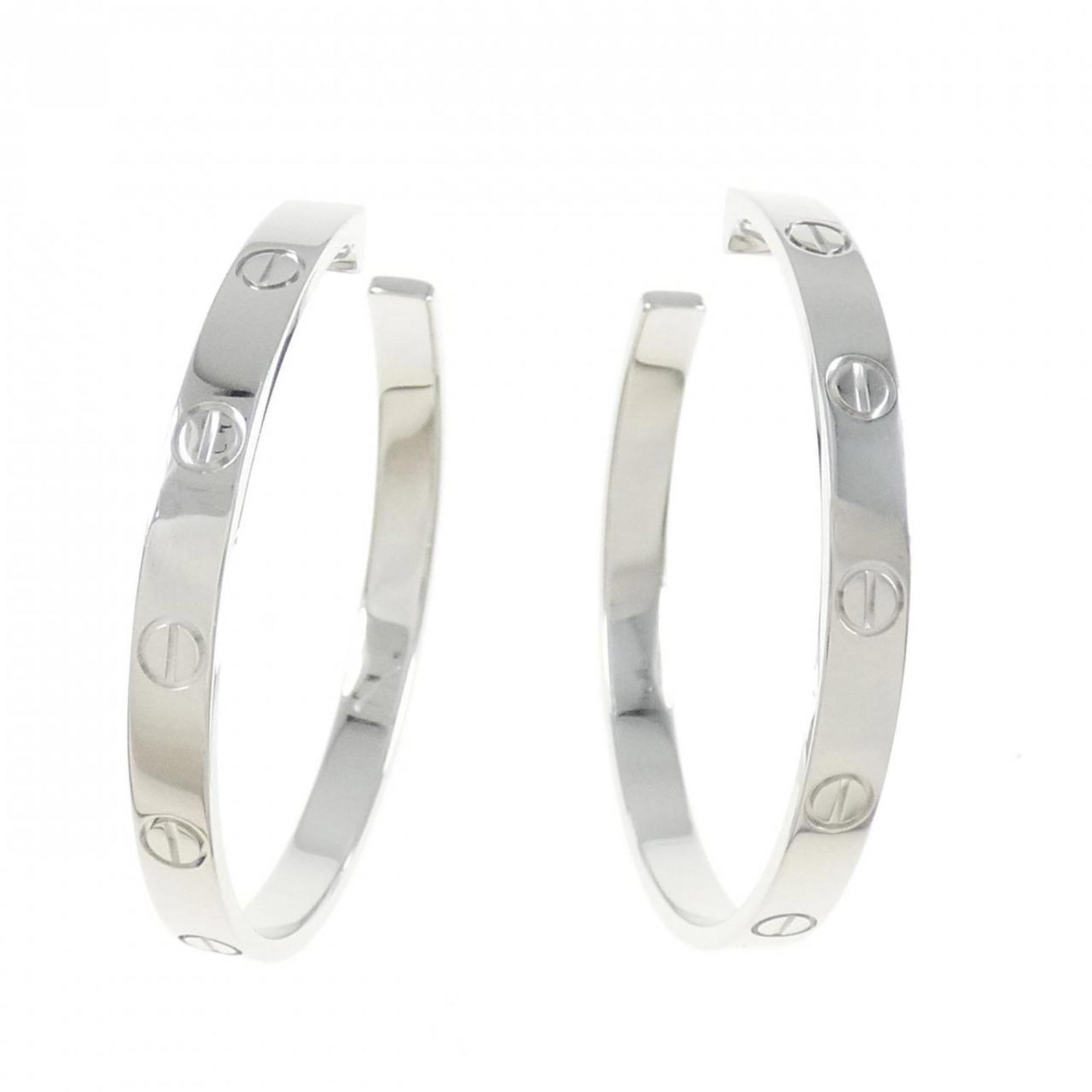 Cartier Gold White Hoop Earrings: Cartier Gold White Hoop Earrings Elegant and understated, these Cartier gold white hoop earrings shine with 18K white gold craftsmanship. With their classic design and subtle size (34.70mm x 3.50mm),