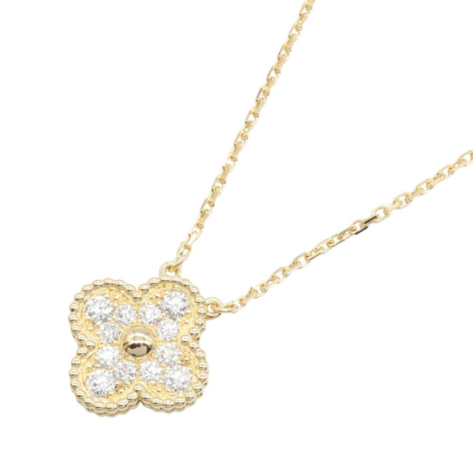 Van Cleef & Arpels Vintage Alhambra Diamond Necklace, 18K (Yellow Gold), Diamond, Women's, Gold: Van Cleef & Arpels Vintage Alhambra Diamond Necklace, 18K (Yellow Gold), Diamond, Women's, Gold Experience elegance with this stunning Van Cleef & Arpels Alhambra diamond necklace, crafted in 18K yell