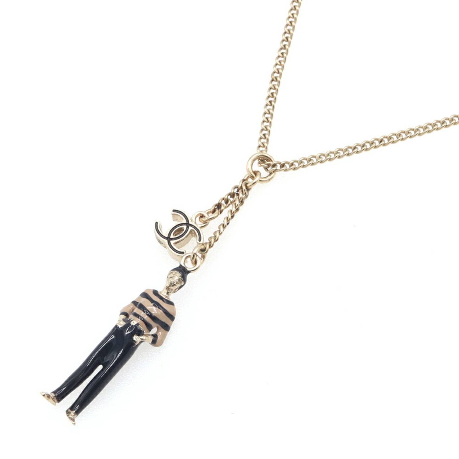 Chanel Coco D'or Necklace A85059 Matte Gold Metal B14C 2014 Model Long Pendant with Mark, Women's (1 of 8)