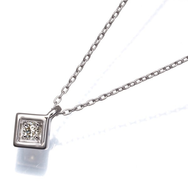 Tasaki Necklace Yellow Diamond 0.06Ct Solitaire 18K 750 White Gold: Tasaki Necklace Yellow Diamond 0.06Ct Solitaire 18K 750 White Gold A delicate 0.06ct yellow diamond solitaire pendant shines in 18k white gold, crafted by renowned Japanese brand TASAKI. This elegant