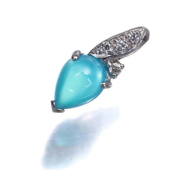 Yamamoto Mari Chalcedony Diamond Pendant in Sea Blue (1 of 5)