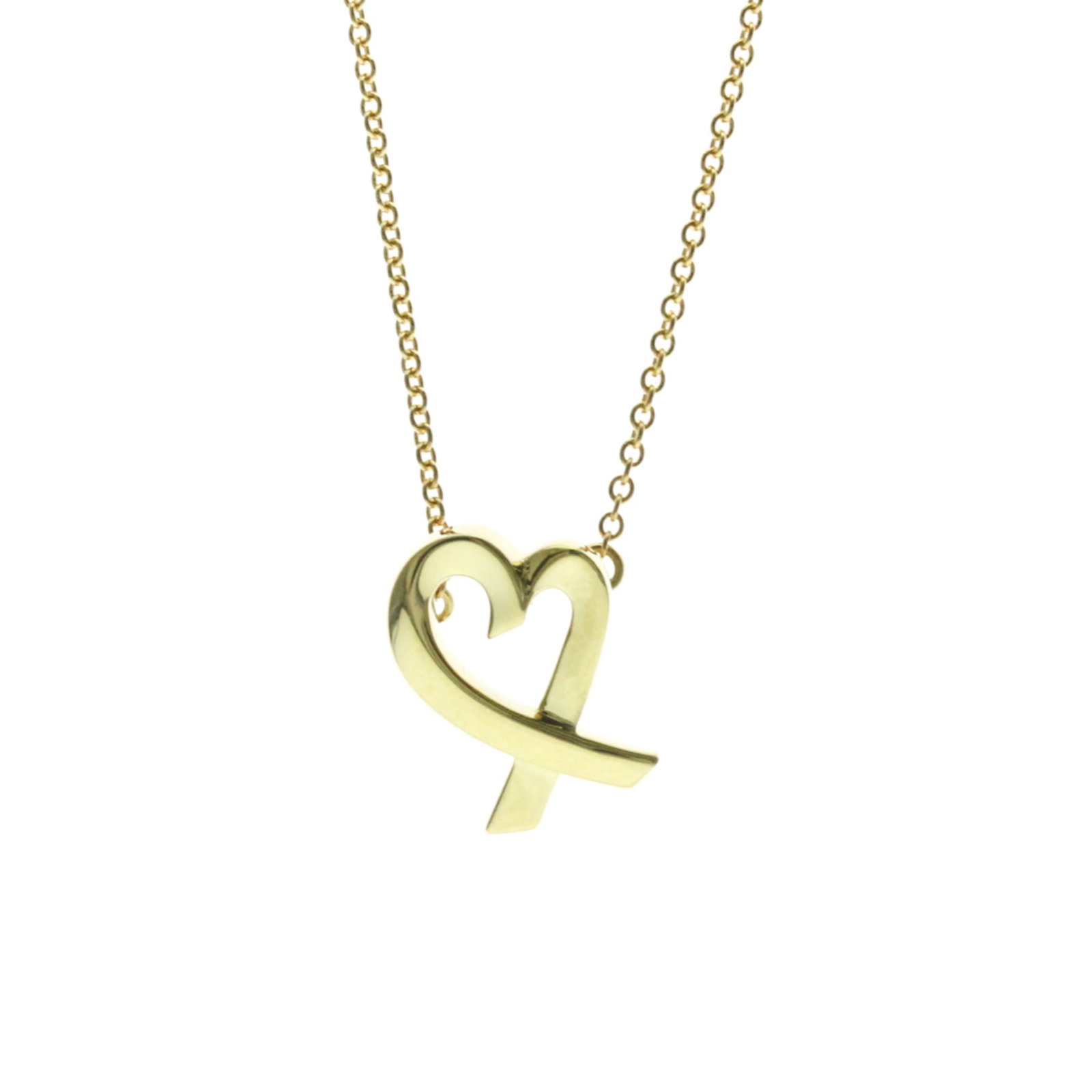 Tiffany Loving Heart Yellow Gold (18K) No Stone Women, Men Fashion Pendant Necklace (Gold): Tiffany Loving Heart Yellow Gold (18K) No Stone Women, Men Fashion Pendant Necklace (Gold) A stylish 18K yellow gold pendant necklace from Tiffany, featuring a classic loving heart design in a sleek