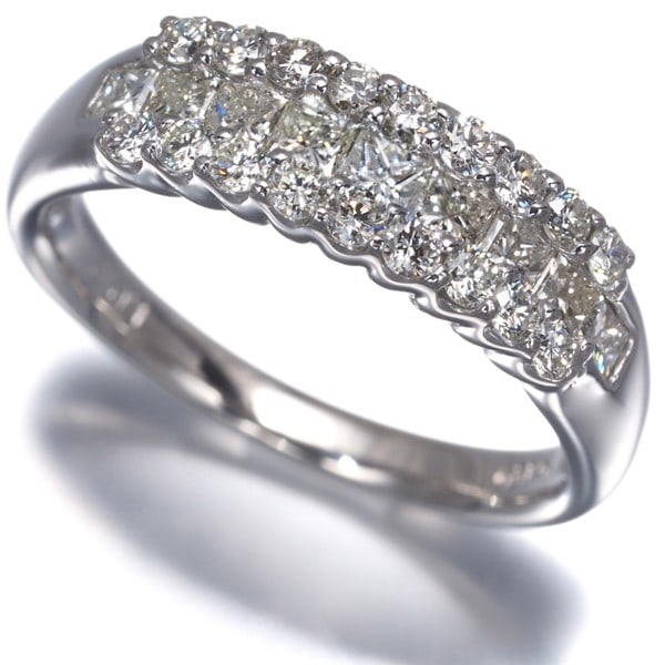 Platinum princess-cut ring diamond 1.00ct (1 of 4)
