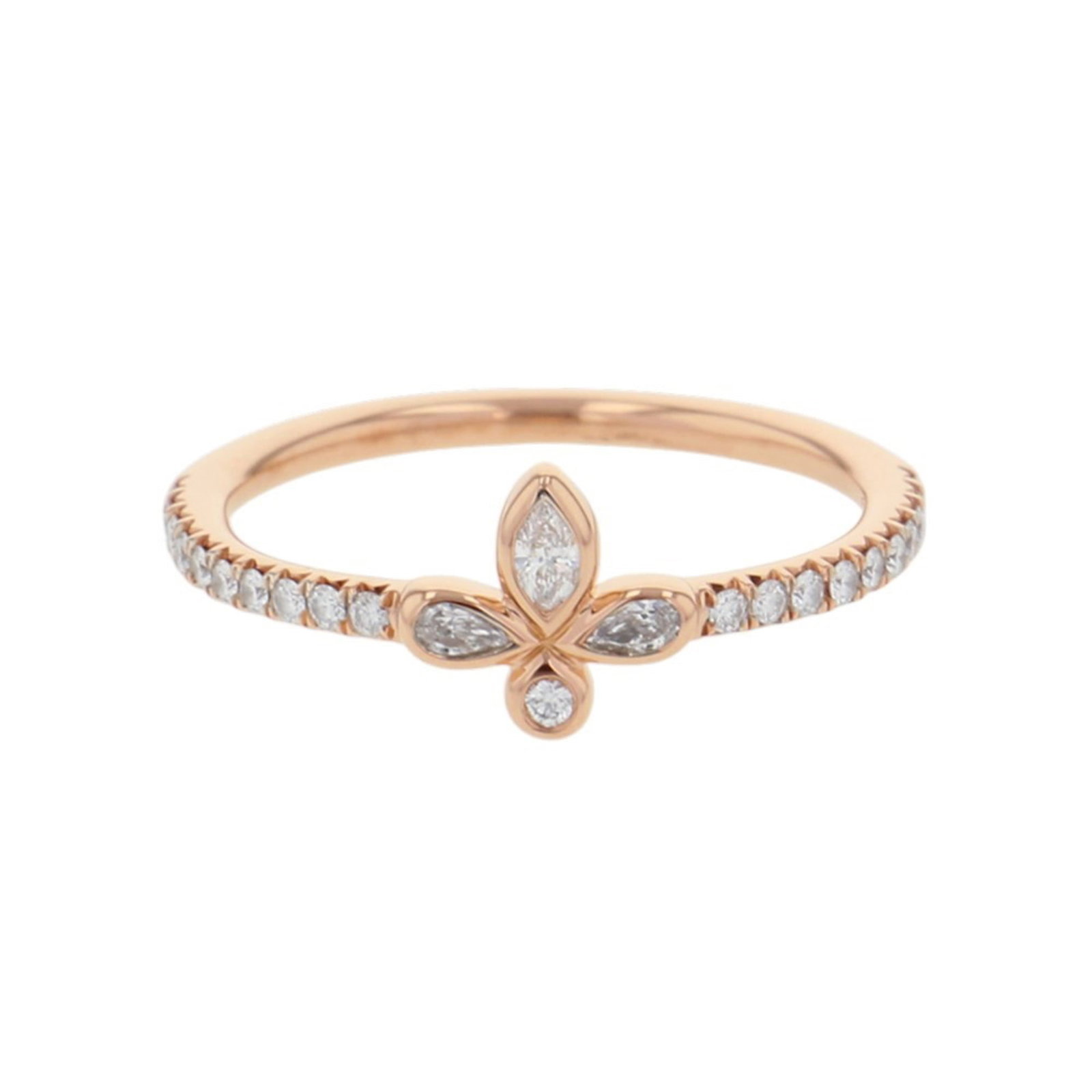 Pink gold 18k Tiffany band ring: Pink gold 18k Tiffany band ring A delicate pink gold 18k Tiffany band ring adorns the finger with its elegant design, featuring a diamond stone. This lovely piece is crafted from high-quality pink gol