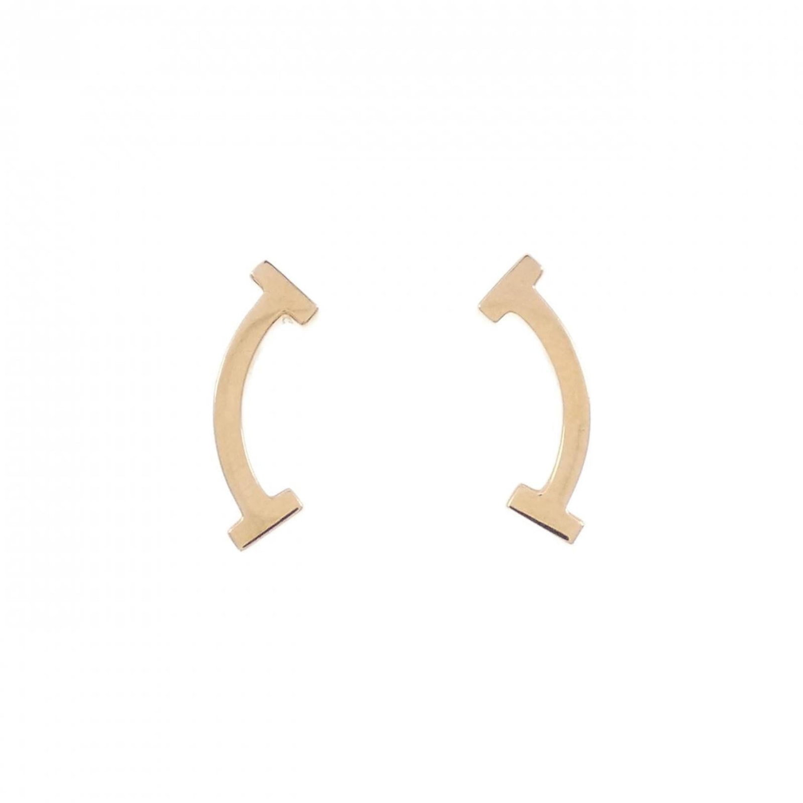 Pink Gold 18K Tiffany Stud Earrings: Pink Gold 18K Tiffany Stud Earrings Elegant and understated, these 18K pink gold Tiffany stud earrings showcase a subtle touch of luxury with their refined design. With a few traces of usage visible, 