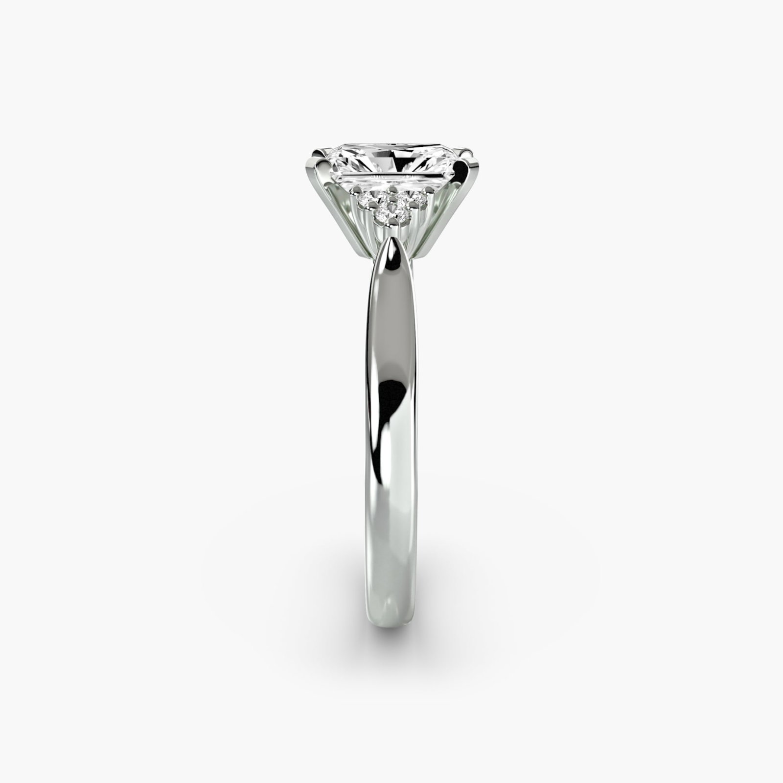 Solitaire Radiant 950 Platinum Ring Setting - 3