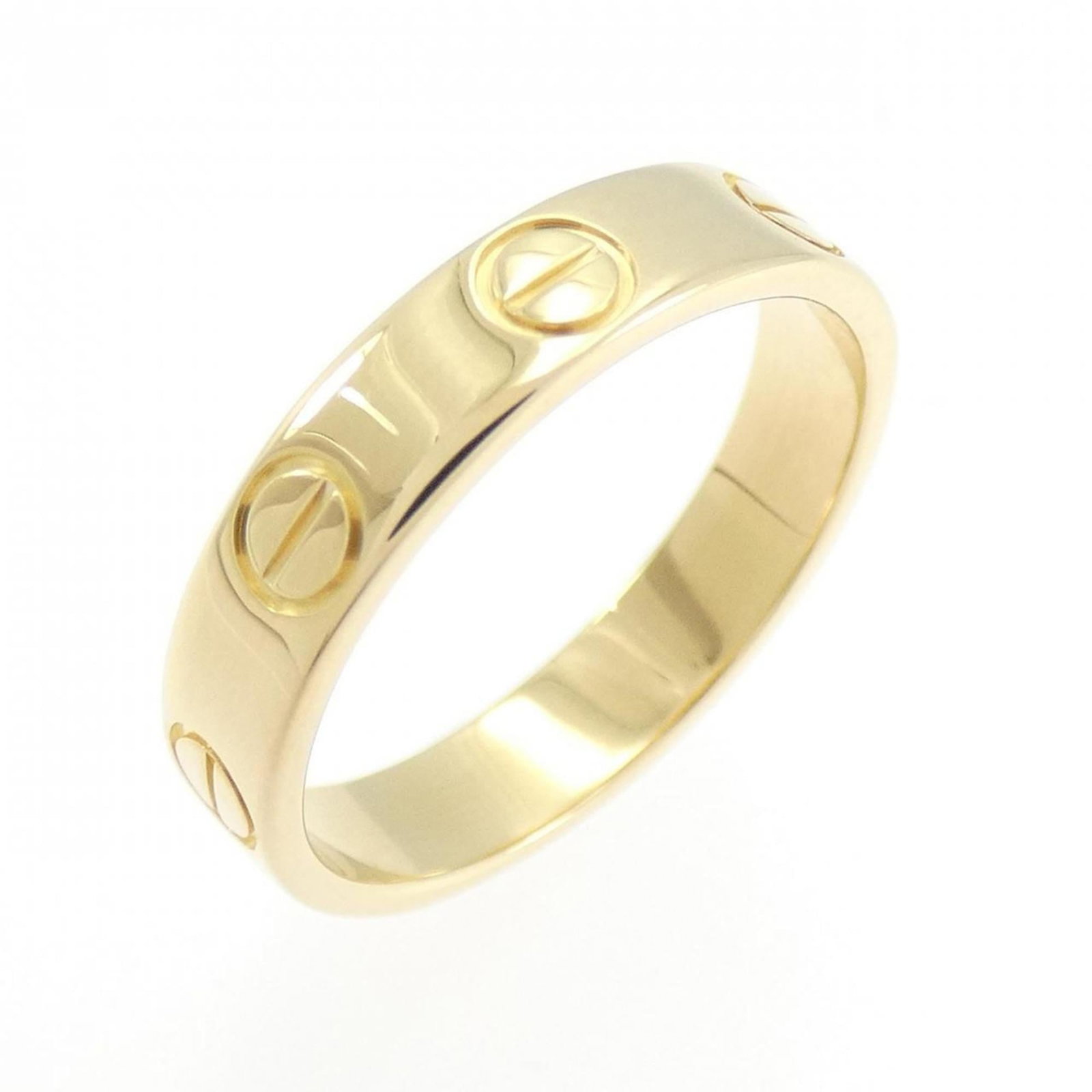 Cartier gold yellow ring band: Cartier gold yellow ring band A beautiful 18K yellow gold Cartier band ring with a slim 3.5mm width, perfect for adding a touch of elegance to any outfit. With its subtle weight and comfortable fit