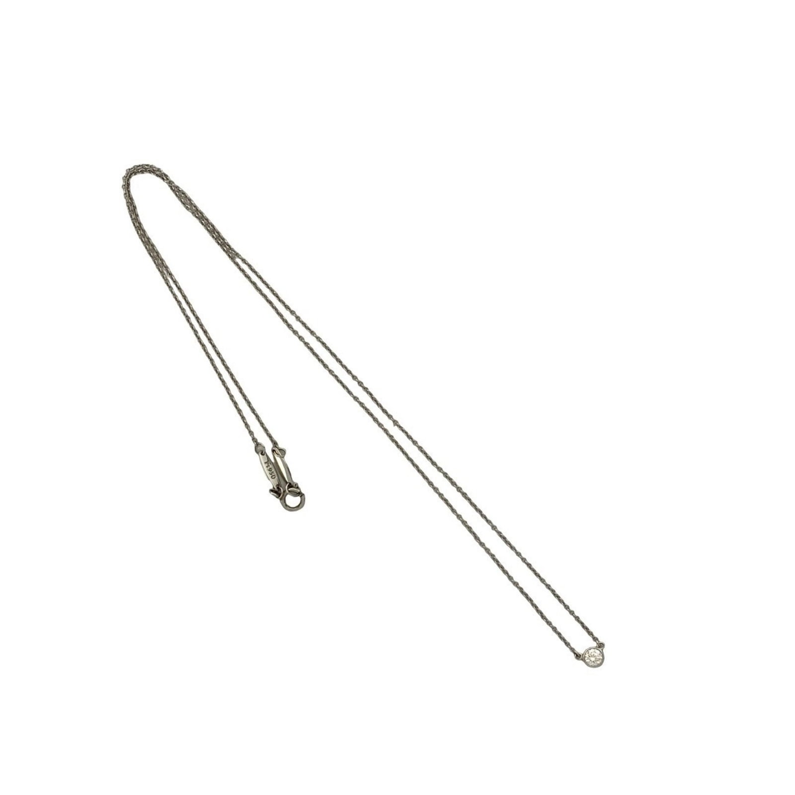 TIFFANY & Co. Tiffany By the Yard Necklace, Pt950 Platinum Diamond Chain Silver, 1220a (1 of 4)