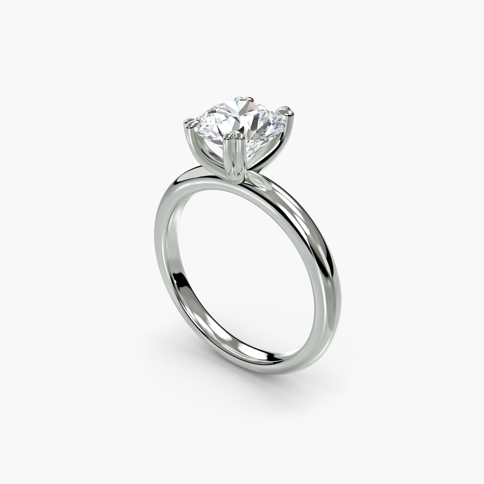 Solitaire Round 18Kt White Gold Ring Setting - 5
