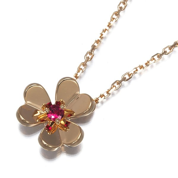 Van Cleef & Arpels 750 Rose Gold Ruby Frivole Necklace (1 of 5)