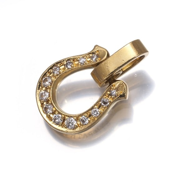 Sympathy Of Soul Pendant Diamond 0.11Ct Horseshoe 18K 750 Yellow Gold (1 of 4)