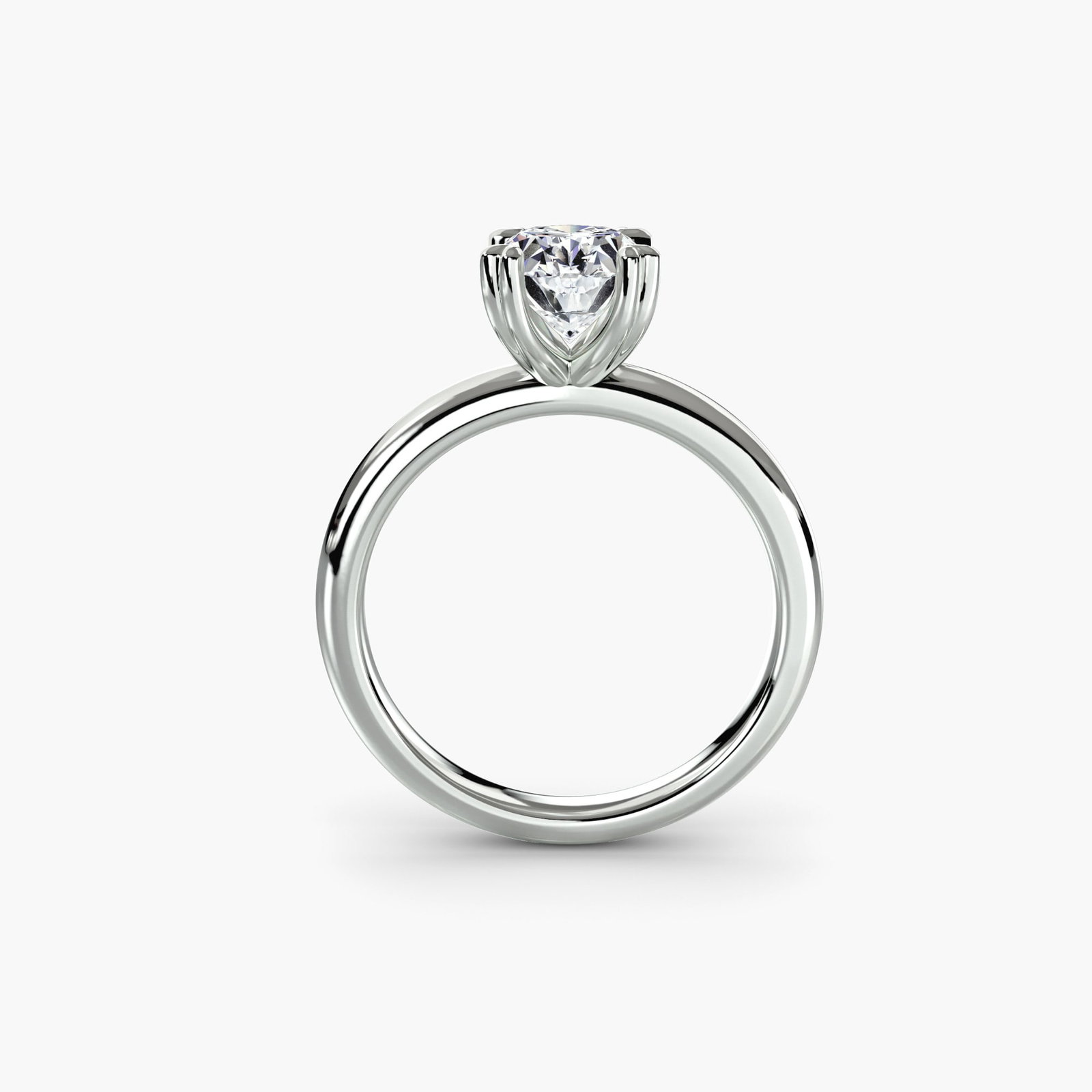 Solitaire Oval 950 Platinum Ring Setting - 4