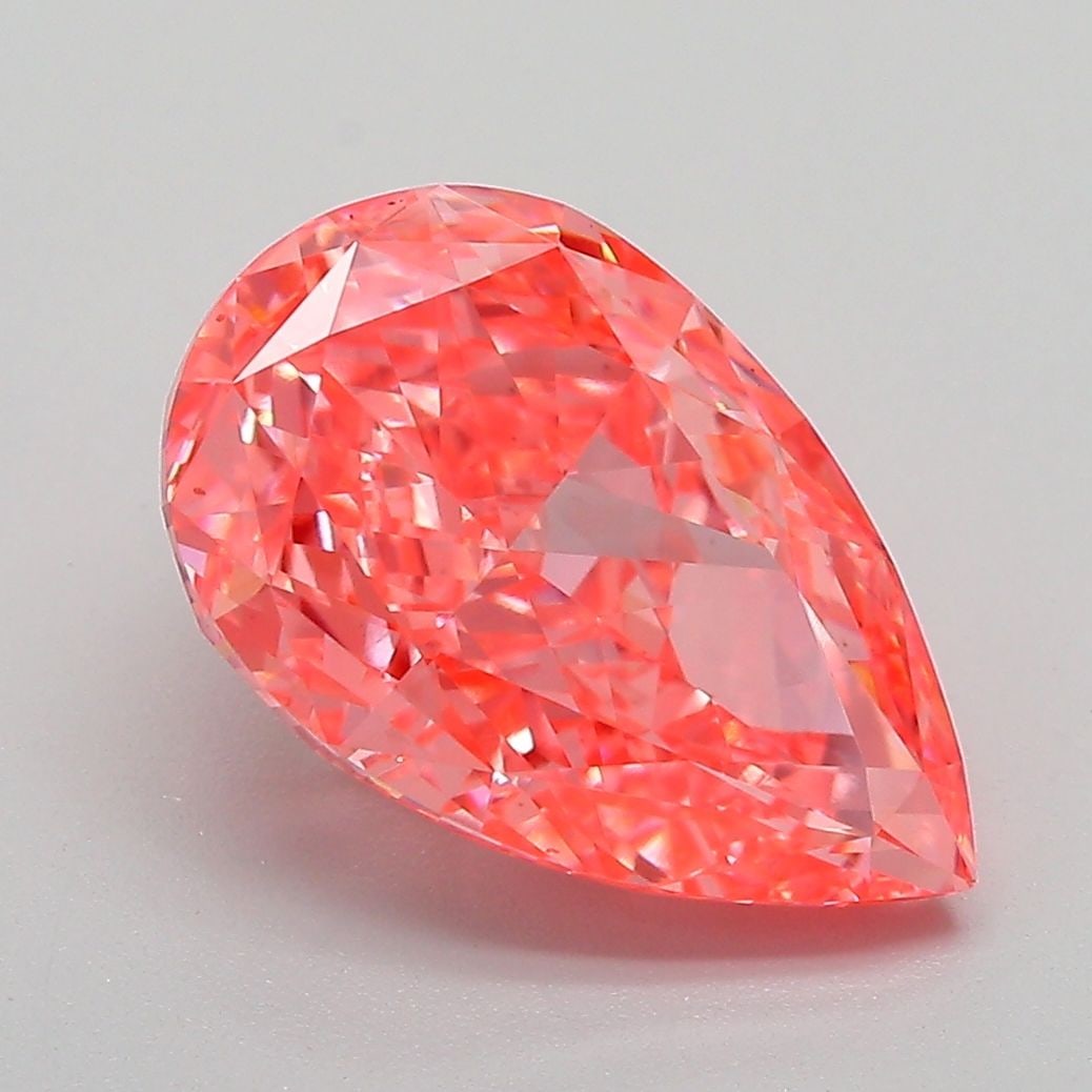 IGI Pear 4.02ct Fancy Vivid Pink VVS2 - Loose Lab Diamond (1 of 1)