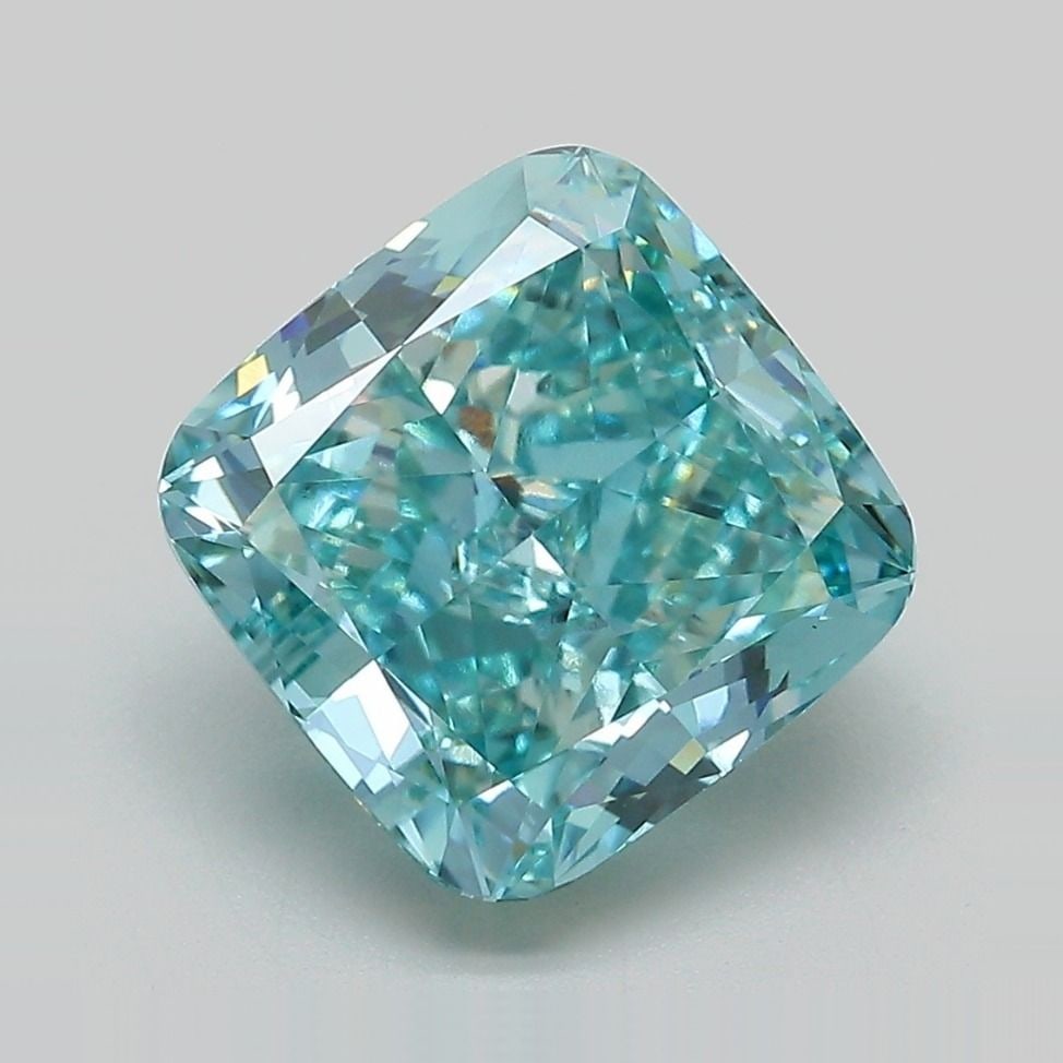 IGI Cushion Modified 5.04ct Fancy Vivid Green Blue VVS2 - Loose Lab Diamond: IGI Cushion Modified 5.04ct Fancy Vivid Green Blue VVS2 - Loose Lab Diamond This listing features IGI Cushion Modified 5.04ct Fancy Vivid Green Blue VVS2 - Loose Lab Diamond. Item specifics are provid