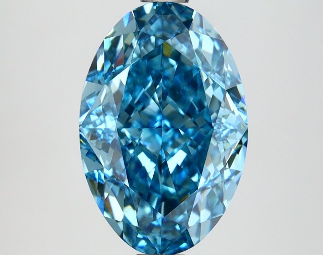 IGI Oval 3.08ct Fancy Vivid Blue VVS2 - Loose Lab Diamond (1 of 1)