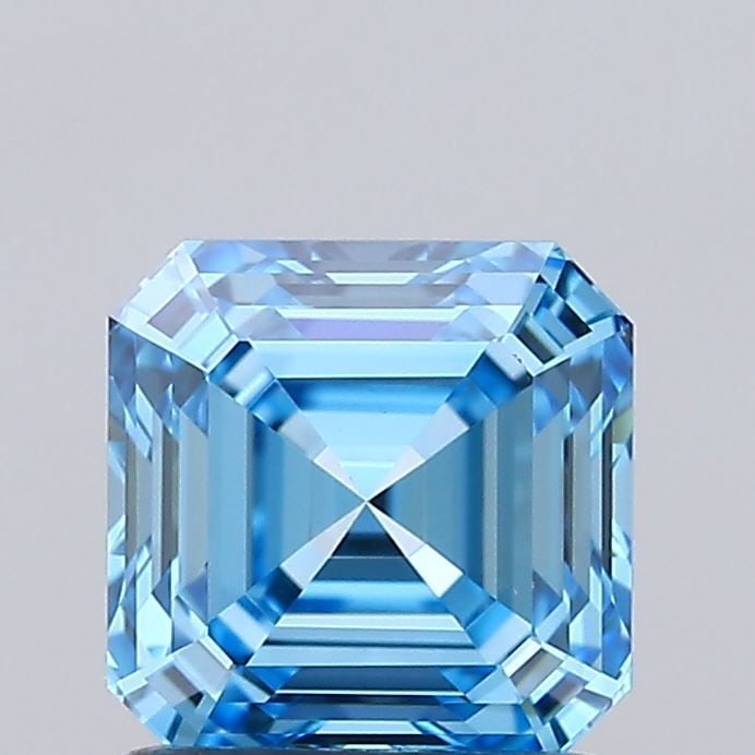IGI Asscher 1.02ct Fancy Vivid Blue VVS2 - Loose Lab Diamond (1 of 1)