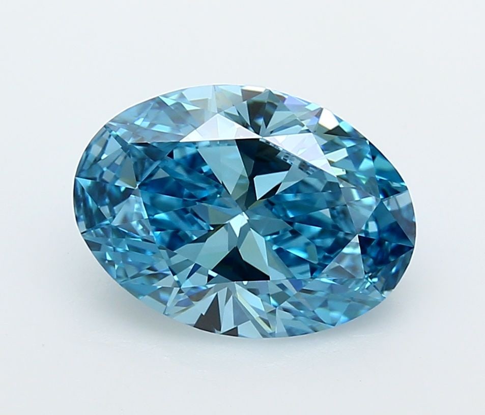 IGI Oval 2.97ct Fancy Vivid Blue VVS1 - Loose Lab Diamond (1 of 1)