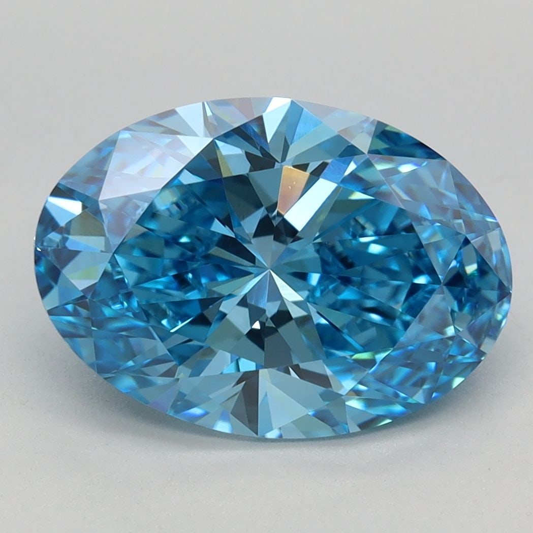 IGI Oval 2.68ct Fancy Vivid Blue VVS2 - Loose Lab Diamond (1 of 1)
