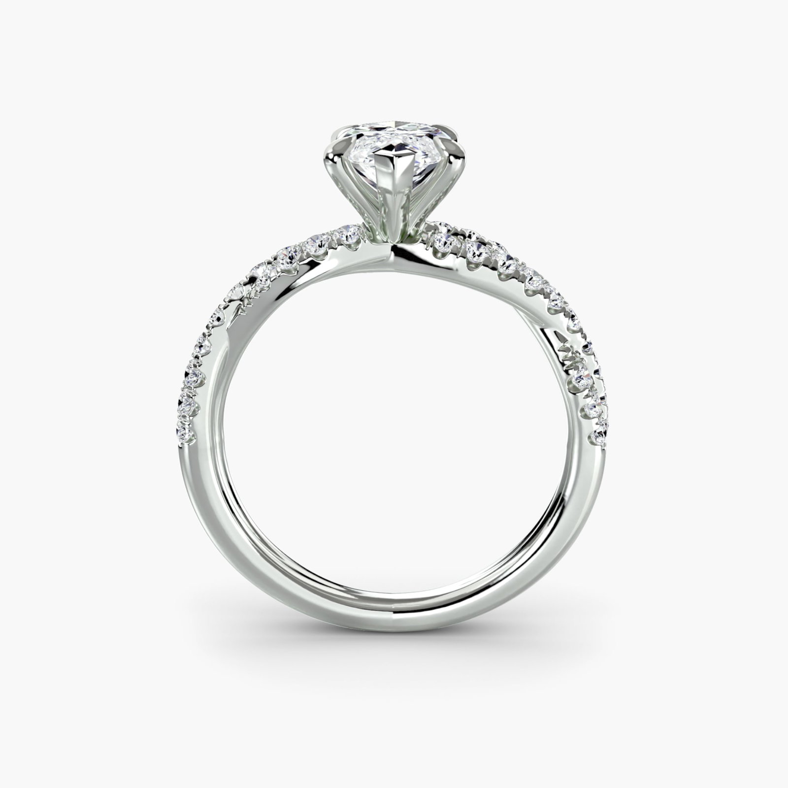 Pave Marquise 950 Platinum Ring Setting - 4