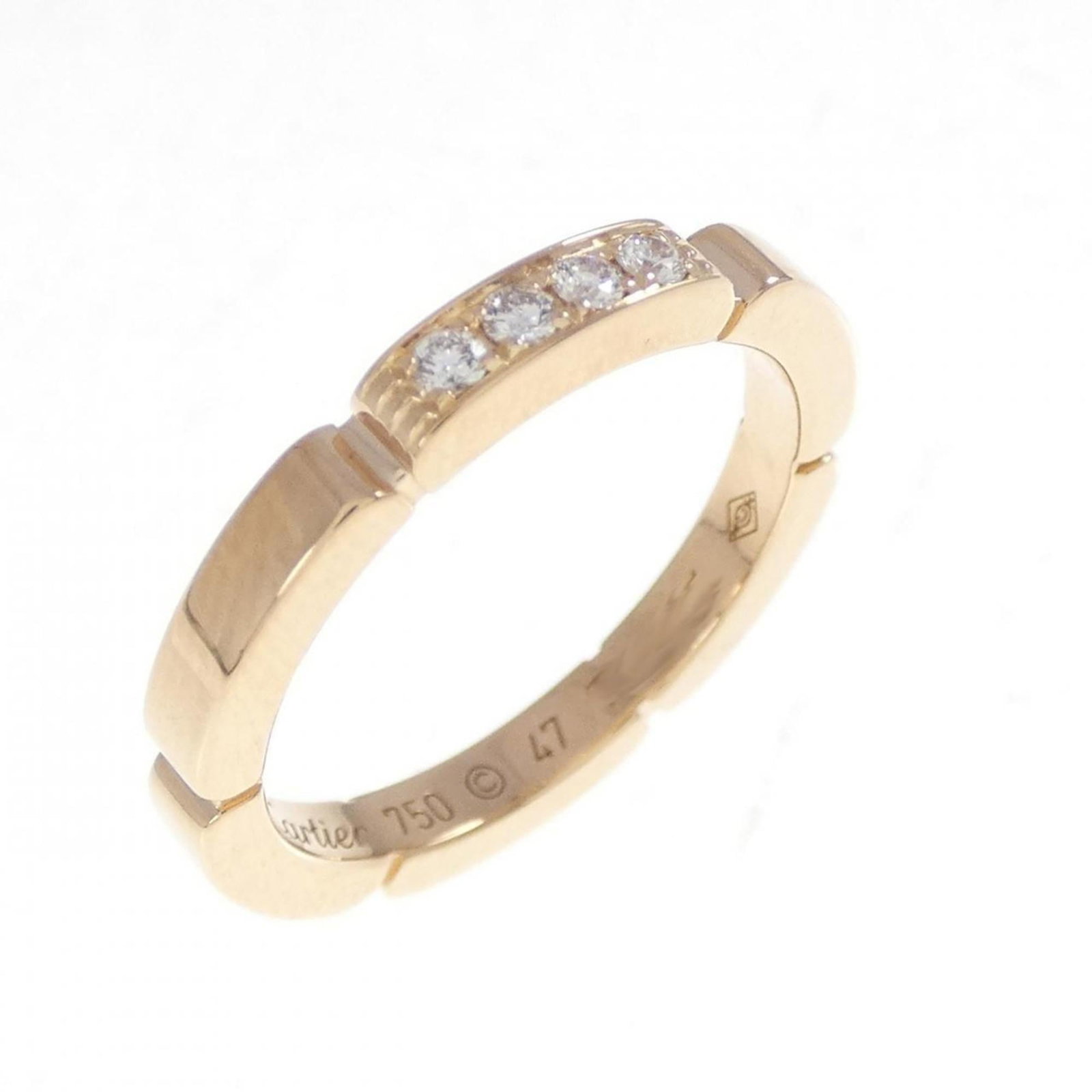 Cartier Band Ring Pink Gold (18K): Cartier Band Ring Pink Gold (18K) Cartier Band Ring in Pink Gold (18K) features a diamond stone and is made from high-quality pink gold. The ring has some minor scratches and dirt, but remains in