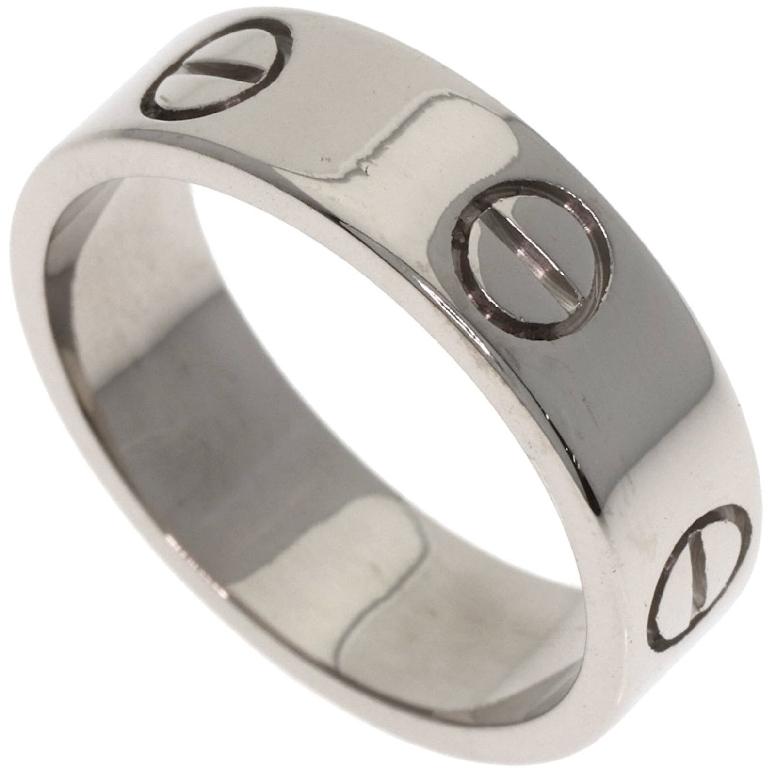 Cartier Band Ring White Gold (18K): Cartier Band Ring White Gold (18K) Cartier Band Ring in White Gold (18K) features a sleek and sophisticated design. This used ring boasts a high-quality white gold construction with some minor scratch