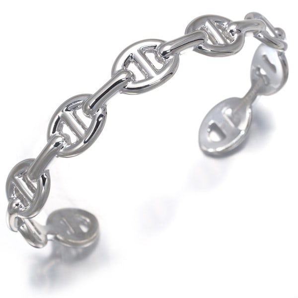 Strict Rules Apply to Original Item: Strict Rules Apply to Original Item Sterling silver bangle from Chaine d'Ancre Enchaine collection, featuring a classic design with no main stone. This elegant piece showcases the craftsmanship of HER