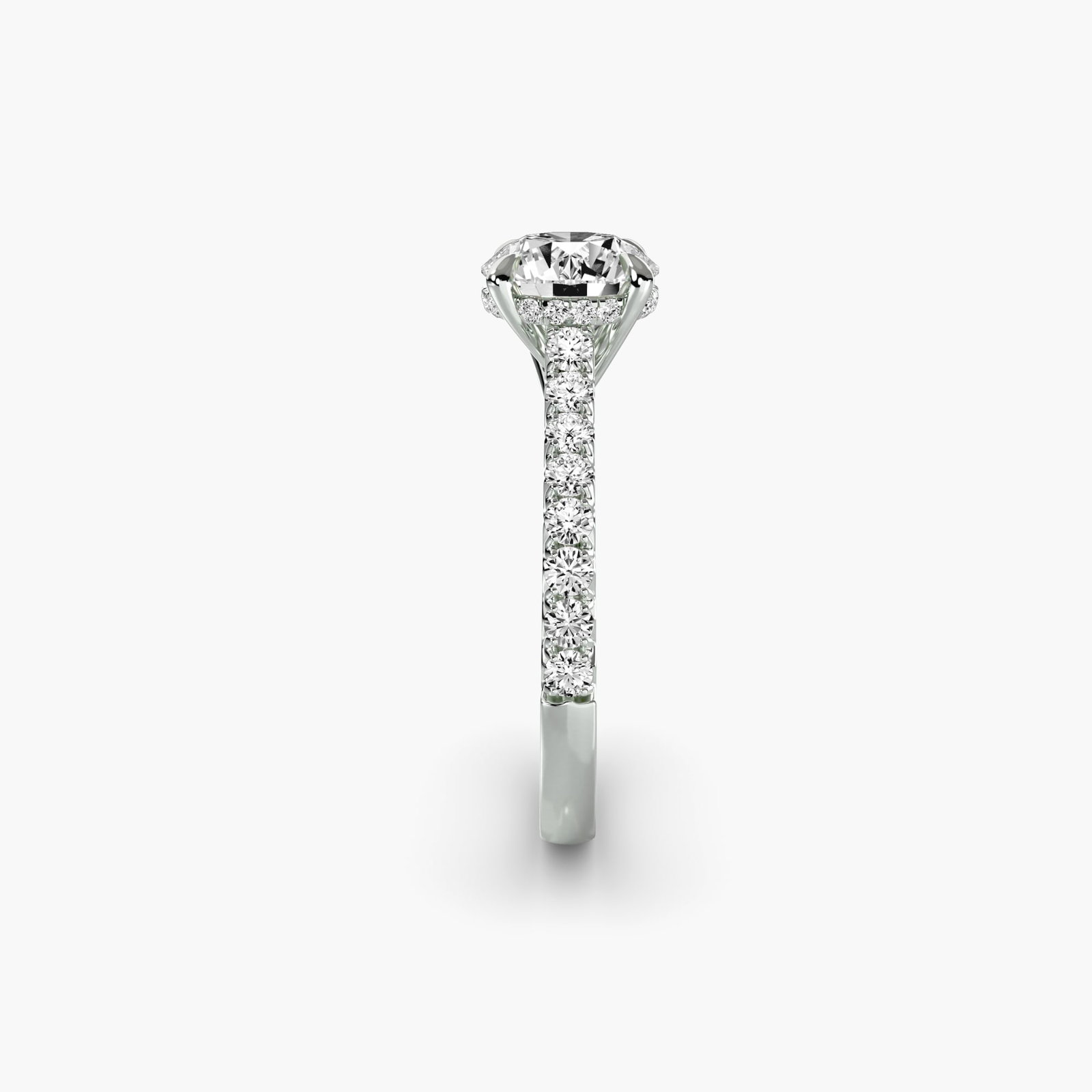Pave Round 950 Platinum Ring Setting - 3