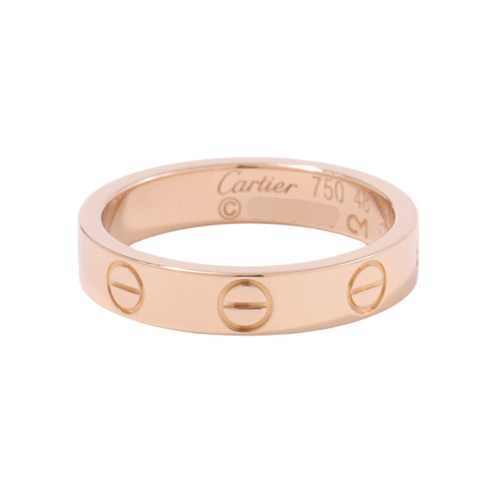 Cartier Band Ring Pink Gold (18K): Cartier Band Ring Pink Gold (18K) Cartier Band Ring in Pink Gold (18K) boasts a classic design with subtle elegance. This 48mm band ring features pink gold material and is presented in like new condit