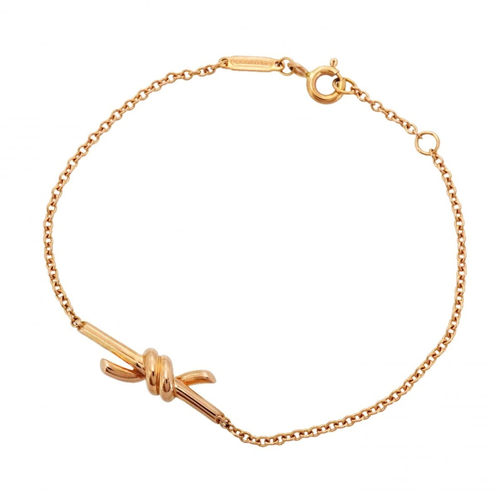 Tiffany Charm Bracelet Pink Gold (18K): Tiffany Charm Bracelet Pink Gold (18K) Pink Gold (18K) Tiffany Charm Bracelet with Traces of Usage. This 15cm / 5.9'' charm bracelet features pink gold material and has been used, showing some scratch