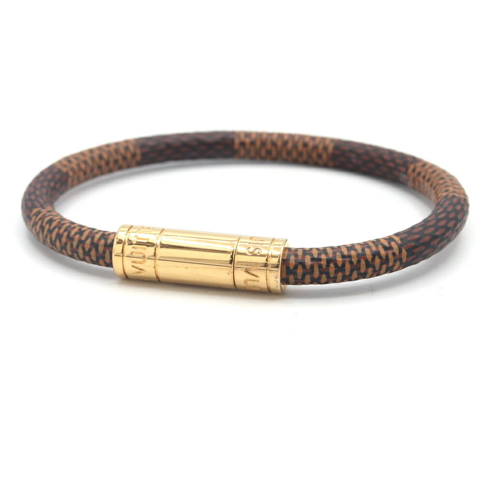 Louis Vuitton Charm Bracelet Damier Canvas: Louis Vuitton Charm Bracelet Damier Canvas Damier Canvas charm bracelet from Louis Vuitton features a classic design with subtle signs of usage. The iconic Damier pattern adds visual interest to this