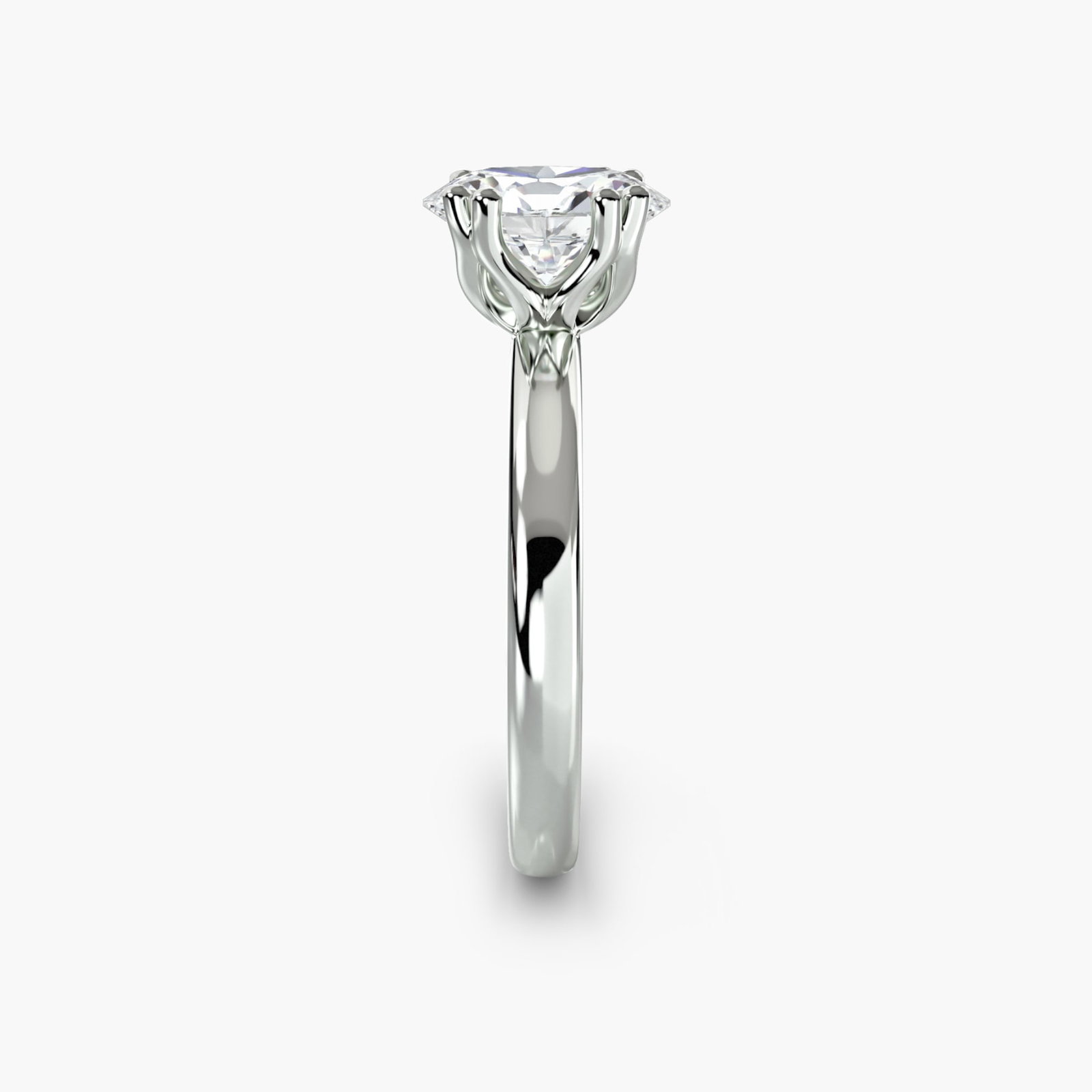 Solitaire Oval 950 Platinum Ring Setting - 3